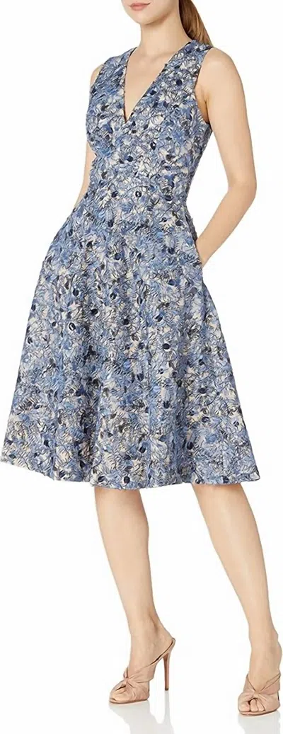 Dress The Population Sally Dress In Mineral Blue In Multi