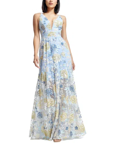 Dress The Population Samira Maxi Dress In Blue