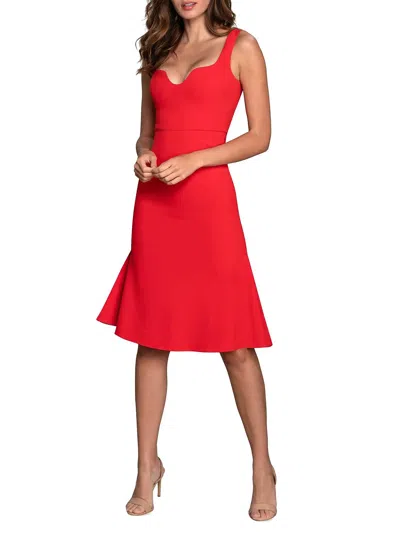 Dress The Population Sammie Fit & Flare Silouette Dress In Rouge In Red