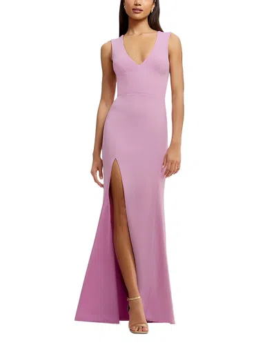 Dress The Population Sandra Plunging Gown In Lavender