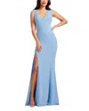 Dress The Population Sandra Plunging Gown In Sky