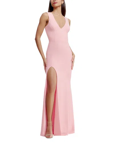 Dress The Population Sandra Plunging Gown In Vintage Pink