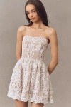 Dress The Population Sasha Strapless Lace Mini Dress