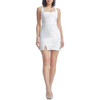 Dress The Population Saylor Sequin Floral Cocktail Minidress In White