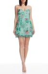 Dress The Population Sherah Embellished Strapless Fit & Flare Minidress In Blue