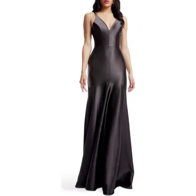 Dress The Population Shirley Stretch Satin Mermaid Gown In Mocha