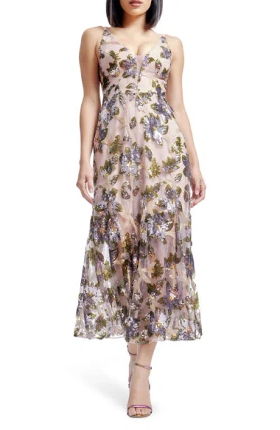 Dress The Population Sierra Sequin Embellished Evening Dress In Lilac Multi