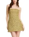 Dress The Population Strapless Structured A Line Mini Dress In Gold