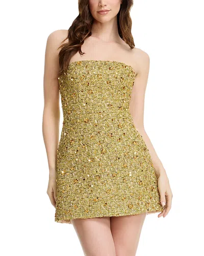 DRESS THE POPULATION DRESS THE POPULATION STRAPLESS STRUCTURED A LINE MINI DRESS