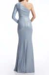 Dress The Population Summer Metallic Gown In Ice Blue Multi