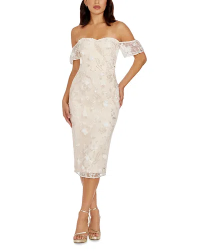 Dress The Population Tara Dress In White Multi