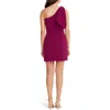 Dress The Population Tiff One-shoulder Dress In Dark Magenta