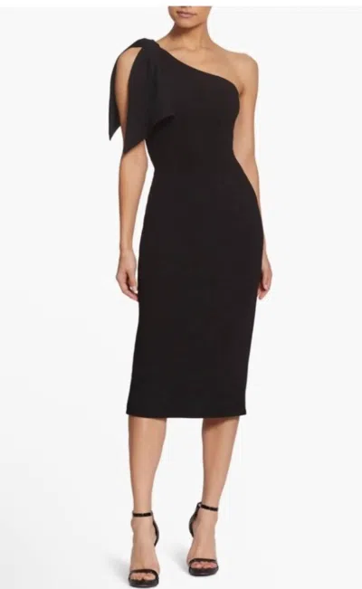 Dress The Population Tiffany One-shoulder Midi Dress In Black