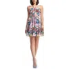 Dress The Population Trixie Floral Embroidered Fit & Flare Minidress In Blush Multi