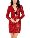 Dress The Population Tula Mini Dress In Rouge