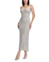 Dress The Population Vada Paillette Strapless Gown In Gray