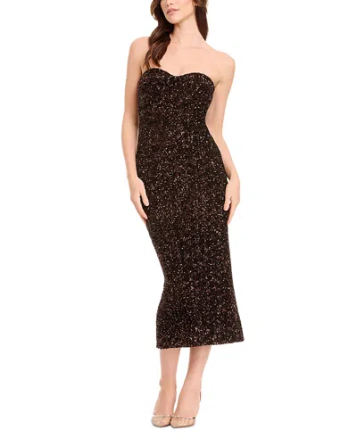 DRESS THE POPULATION DRESS THE POPULATION VADA EMBELLISHED MIDI DRESS