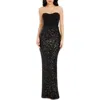 Dress The Population Vada Sequin Sweetheart Gown In Black