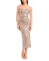 Dress The Population Vada Sequined Midi Dress In Brown