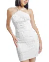 Dress The Population Victoria Sequin Floral Cocktail Minidress In White