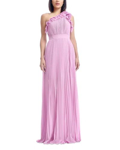 Dress The Population Vida Asymmetric Pleated Gown In Lavender