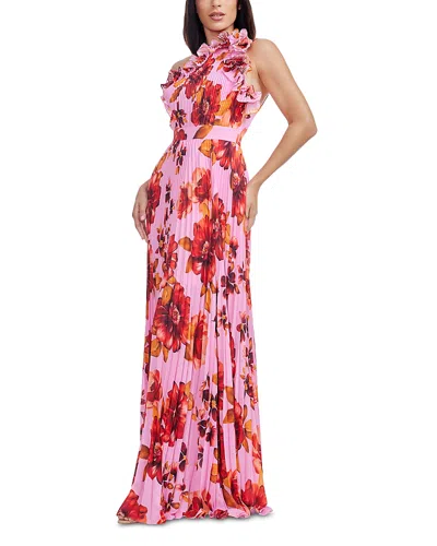 Dress The Population Vida Pleated Evening Gown In Pink