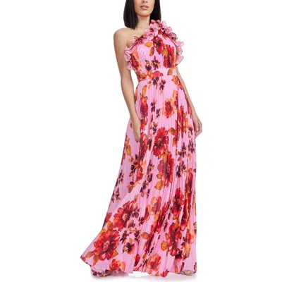 DRESS THE POPULATION DRESS THE POPULATION VIDA RUFFLE & PLEAT EVENING GOWN