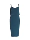Dress The Population Alondra Blouson Sheath Dress In Green
