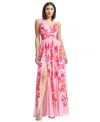 Dress The Population Alyssa Floral Gown In Pink