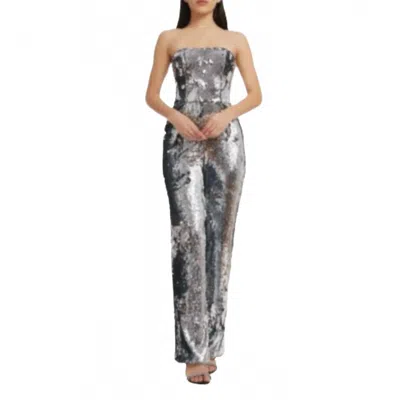 Dress The Population Women's Andy Jumpsuit In Silver Sequin In Multi