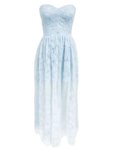 Dress The Population Women's Audrina Embellished Strapless Fit-and-flare Gown In Pale Blue Multi