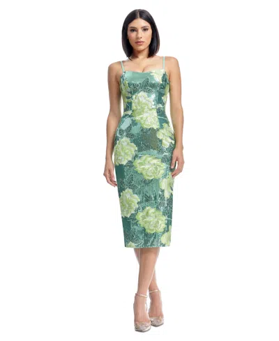 Dress The Population Women's Blakely Sweetheart-neck Dress In Green
