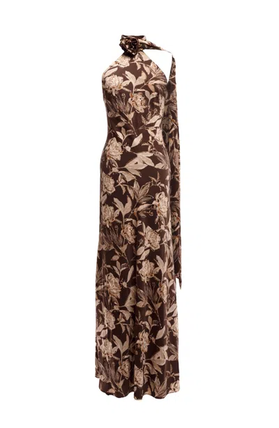 DRESS THE POPULATION WOMEN'S BROWN OLIVIA DRESS