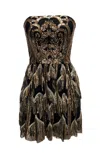 Dress The Population Callie Sequin Fringe Strapless Minidress In Gold