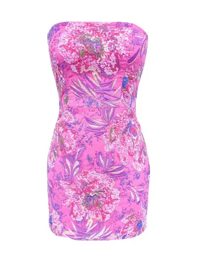 Dress The Population Women's Camilla Sequin-embellished Strapless Minidress In Bright Fuchsia Multi