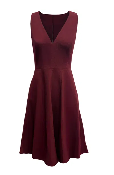 Dress The Population Women's Catalina Red Plunging V-neck Midi Dress