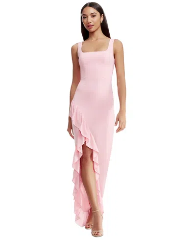 Dress The Population Women's Charlene Ruffled High-low Gown