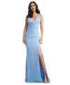 Dress The Population Magdalynn One Shoulder Mermaid Gown In Sky