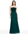 Dress The Population Women's Kinley Strapless Pleated A-line Maxi Dress In Green