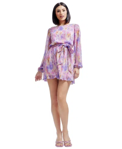 Dress The Population Women's Kirsi Printed Mini Dress In Dusty Rose