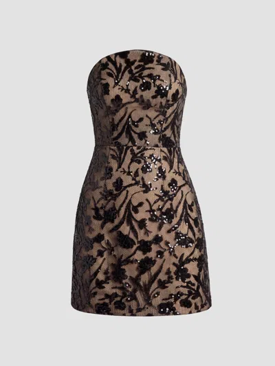 Dress The Population Women's Maisie Sequined Mesh Mini Dress In Black
