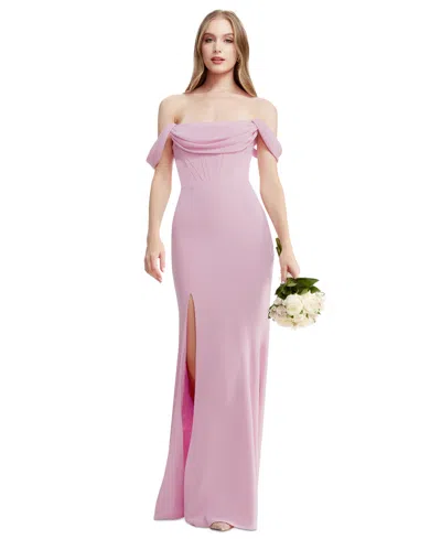 DRESS THE POPULATION WOMEN'S MELANIA CORSET GOWN