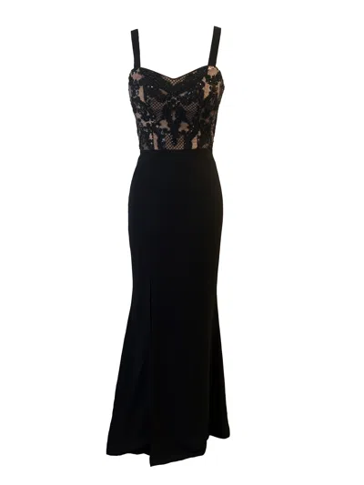Dress The Population Women's Monique Black Sleeveless Maxi Dress