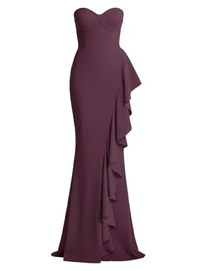 Dress The Population Women's Paris Ruffle Gown In Purple