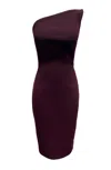 Dress The Population Women's Milan Red Strapless Asymmetrical Midi Dress In Red