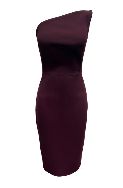 Dress The Population Women's Milan Red Strapless Asymmetrical Midi Dress