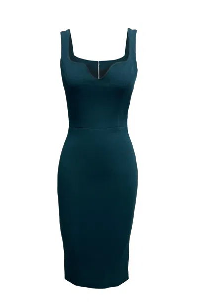 DRESS THE POPULATION WOMEN'S SLOANE GREEN BODYCON MIDI DRESS