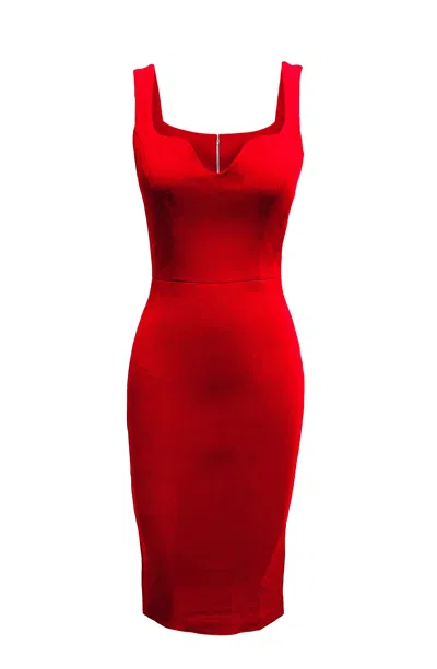 Dress The Population Women's Sloane Red Bodycon Midi Dress