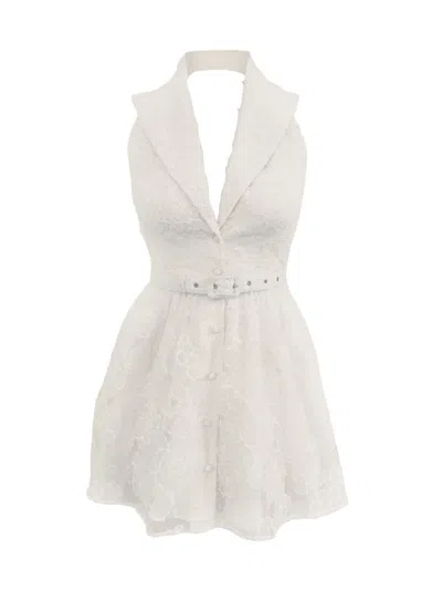 Dress The Population Women's Summer Saxon Floral Lace Minidress In Ivory