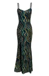 Dress The Population Women's Tori Sleeveless Sweetheart Sequin Maxi Dress